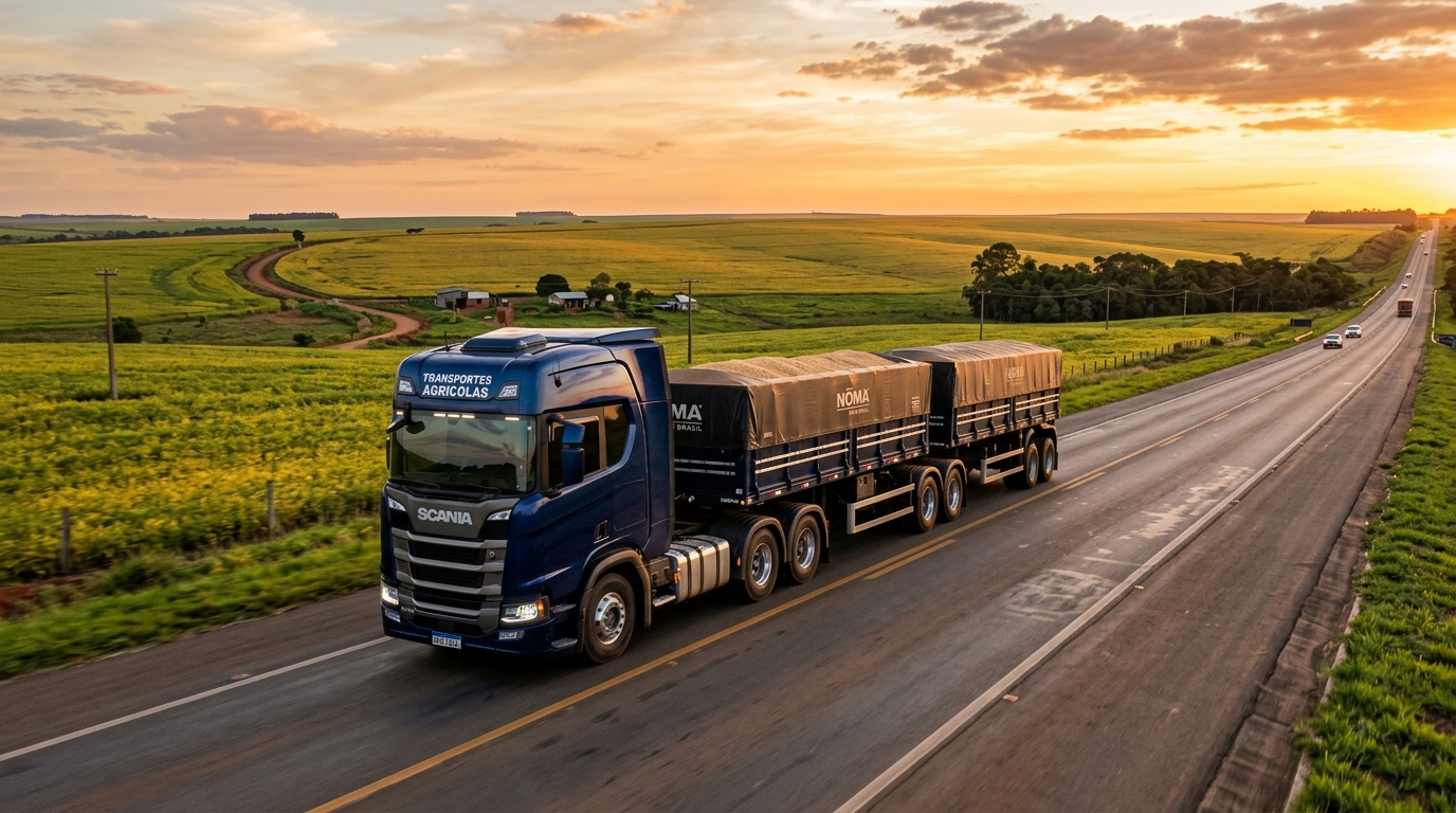 Caminhão graneleiro Carpi Transportes em rodovia brasileira